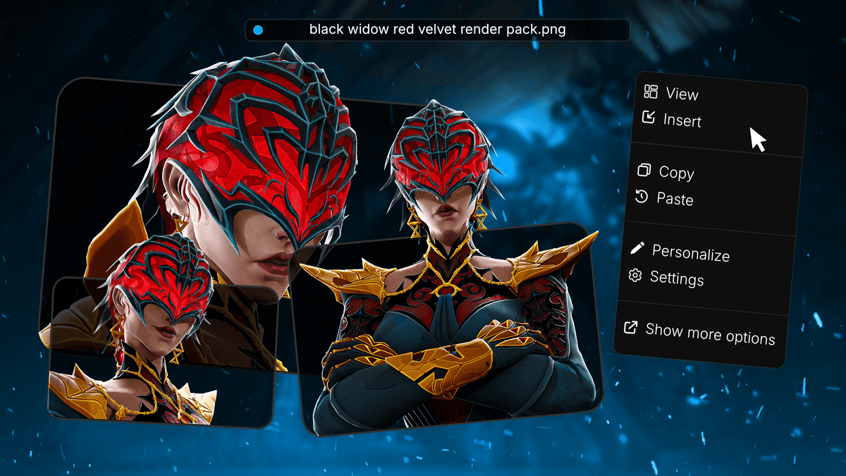 Red Velvet Black Widow Marvel Rivals render pack example 3