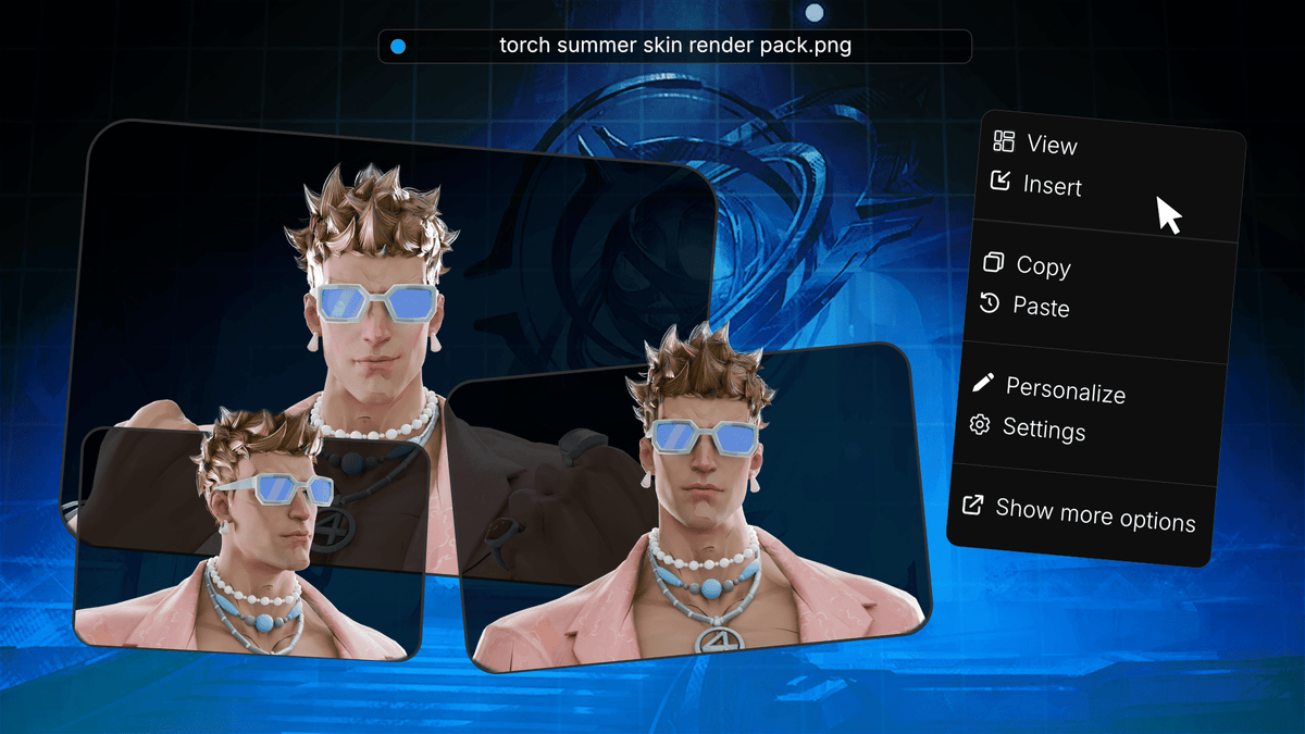 Sunny Sizzler Human Torch Marvel Rivals render pack example 1