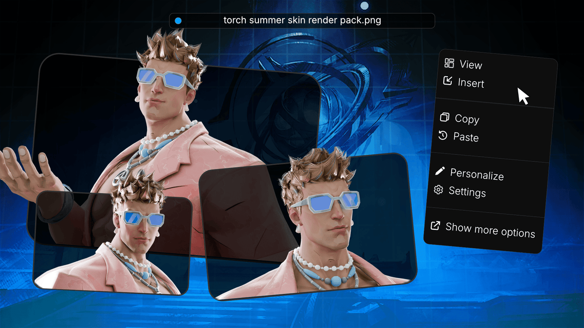 Sunny Sizzler Human Torch Marvel Rivals render pack example 2